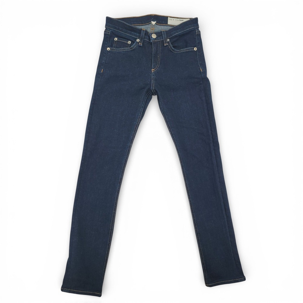 Rag & Bone High Rise Skinny Jeans Women's 25 Dark‎ Wash Stretch Made in USA